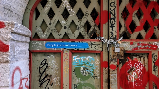 People Just Want Peace graffiti
