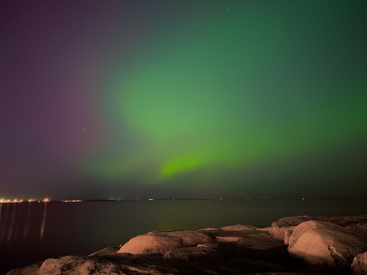 Aurora Borealis di pantai Pirita