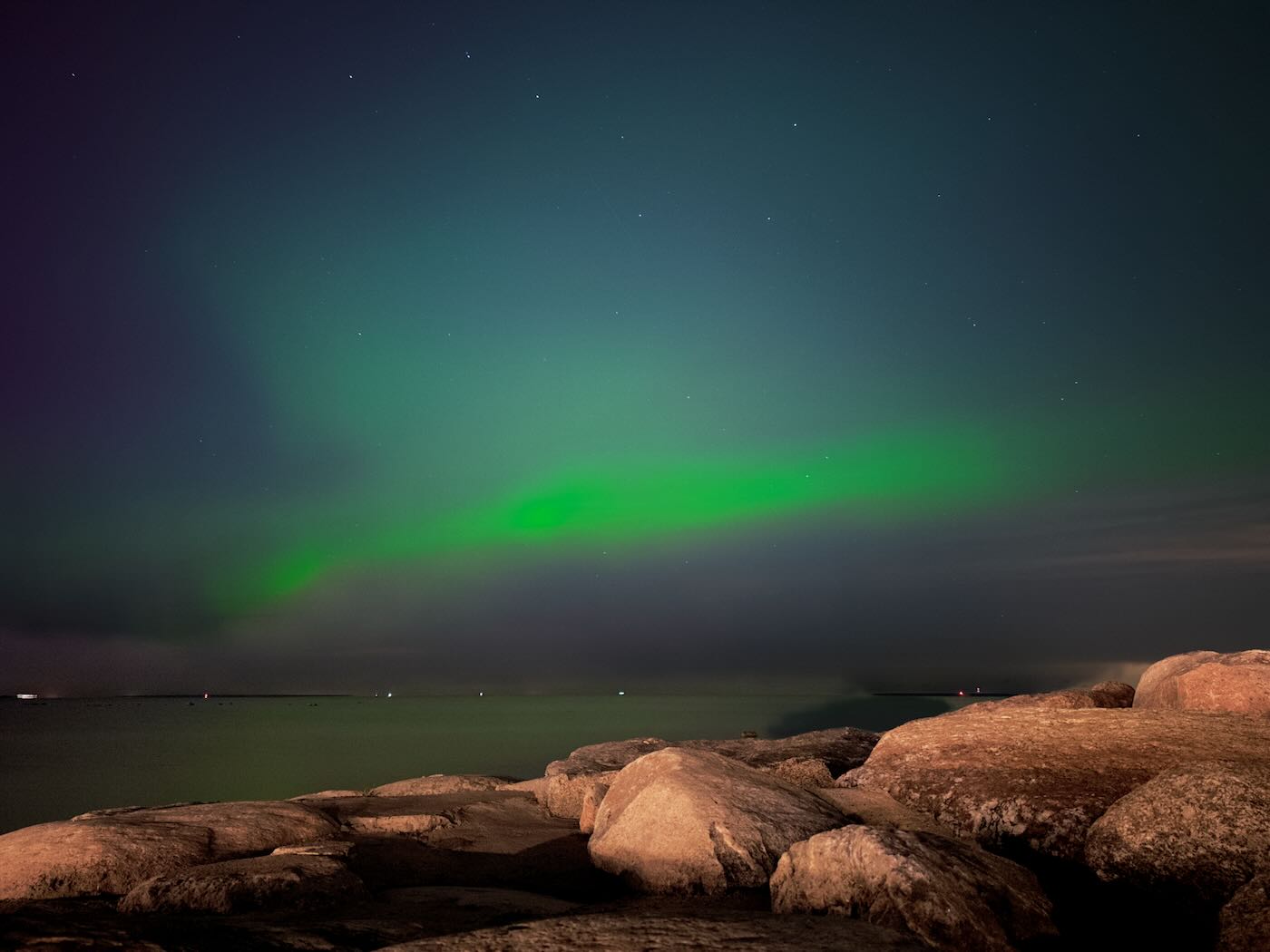 Aurora Borealis di pantai Pirita