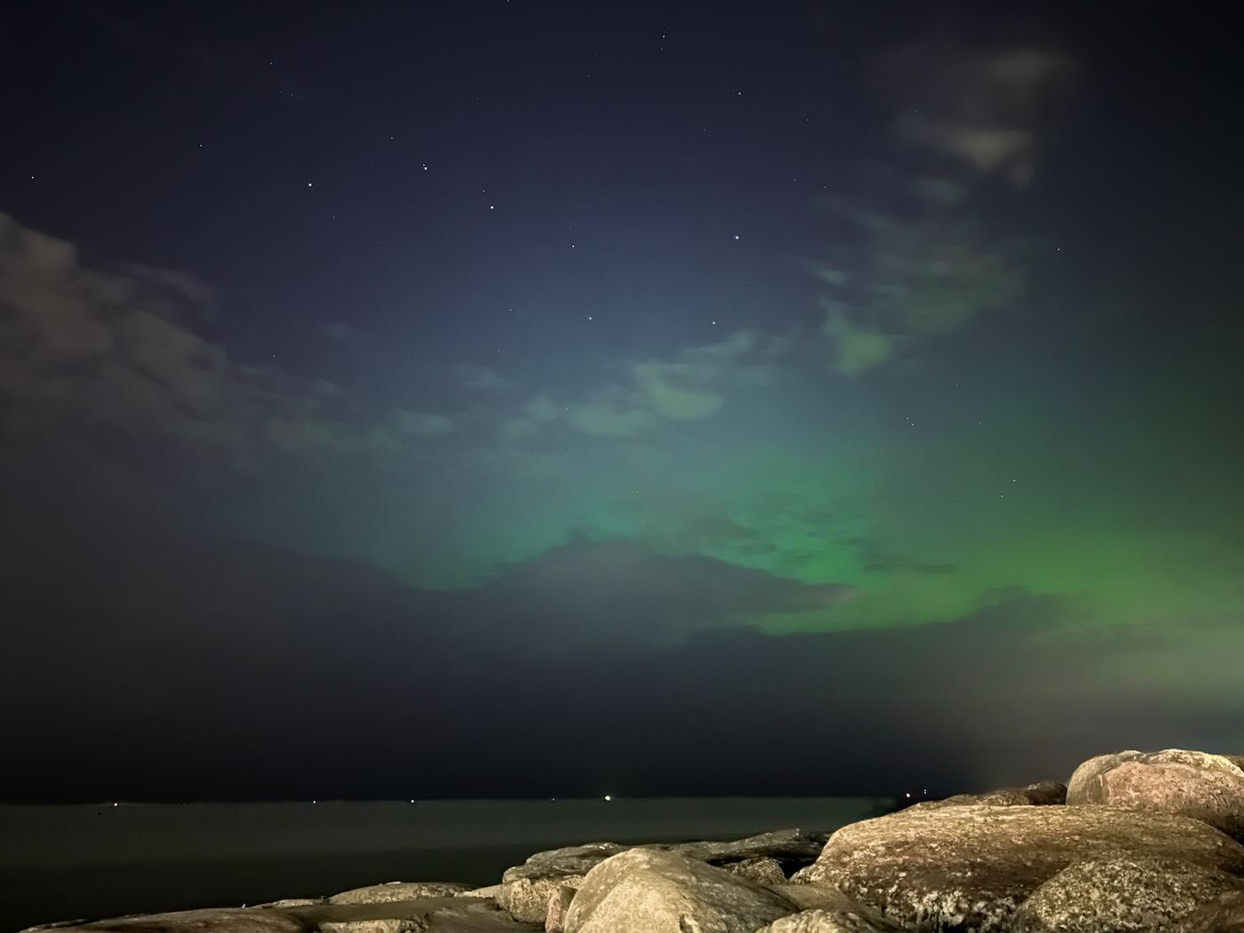 Aurora Borealis di pantai Pirita