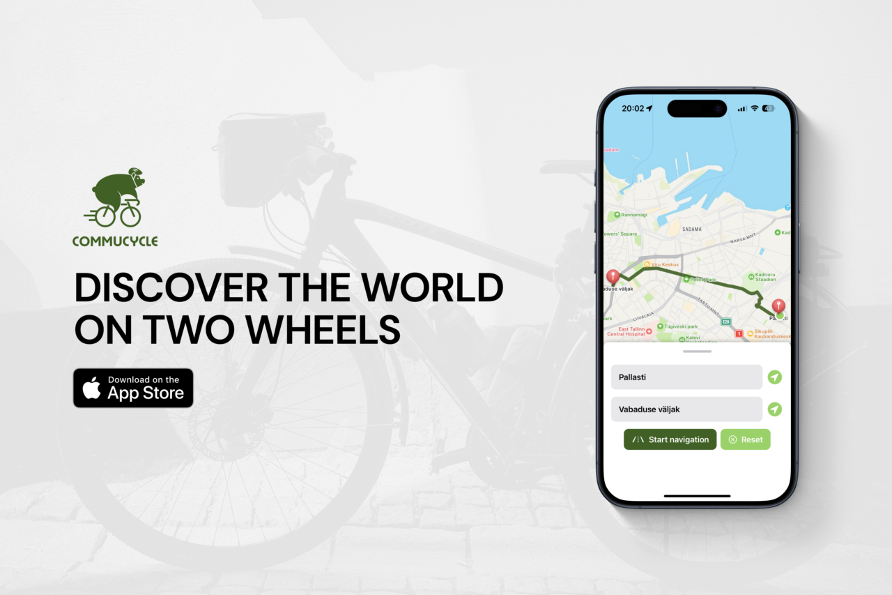 The landing page of Commucycle