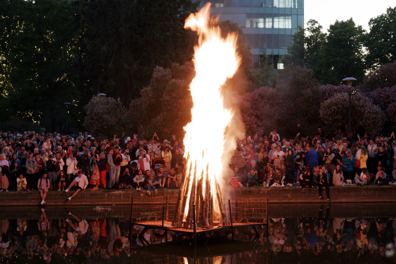 People gathered around the bonfire.